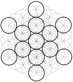 a black and white image of circles in the shape of a flower on a white background