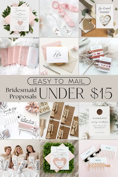 the wedding stationery bundle is shown with pink and white flowers, cards, and other items