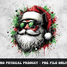 santa claus with sunglasses and beard on grungy background for t - shirt design