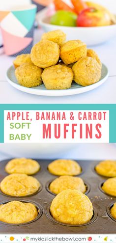 baby led weaning apple banana carrot soft baby muffins