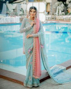 Pakistani Wedding Dress, Pakistan Fashion, Bridal Lehenga Choli, Pakistani Bridal Wear, Blue Saree, Traditional Attire, Outfit Goals, Bridal Lehenga