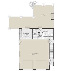 the floor plan for a two story house with an upstairs living room and dining area