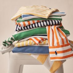 Layer striped long- and short-sleeve tees with Classic or Relaxed Fit striped shirting from women’s #PoloRalphLauren. Ralph Lauren Stripes, 잡지 레이아웃, Match Colors, Best Lipsticks, Polo Ralph Lauren Women, Rimmel London, Flatlay Styling, Pastel Stripes, Men's Wear