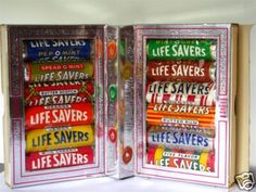 an open book with many different types of life savers on it's cover