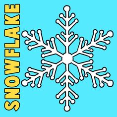 a snowflake on a blue background with the words snowflake below it