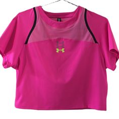 Under Armour Women's Florescent Pink Athletic Crop Top Size Xl. New With Tags Never Worn. Smoke-Free Home. Please Bundle And Save!! Bin 224 Pink Athleisure Tops, Pink Stretch Under Armour Activewear, Casual Pink Under Armour Top, Under Armour Sporty Summer Tops, Athletic Crop Top, Short Faux Fur Jacket, Grey Trench Coat, Leopard Print Jacket, Pink Bodycon Dresses