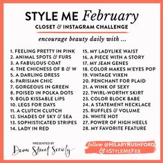 the style me february closet and instagram challenge