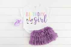 Unicorn Girl Birthday Shirt Unicorn Party Unicorn Birthday | Etsy Body Suit With Shorts, Shirt Girl, Birthday Girl Shirt, Design Artwork, Clothing Mockup, Kids Graphic Tees, Wild Child, Shirt Mockup, Unicorn Birthday