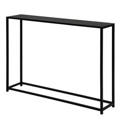 Eme 38 Inch Console Sofa Table, Rectangular Top, Modern Black Metal Frame By Casagear Home Black Metal Console Table, Radiant Black, Modern Sofa Table, Console Sofa Table, Home Goods Furniture, Metal Console Table, Console Sofa, Sofa End Tables, Decor Essentials