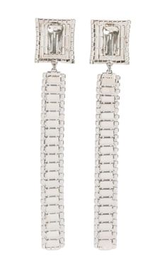 Silver-tone hardwareBaguette crystals embellishmentClip-on designLong lengthThese earrings come as a pair.Composition: Crystal, brassMeasurementsWeight (single earring):29 gHeight: 6.2"Width: 1.1"Made in Italy. Luxury Metal Clip-on Earrings For Evening, Evening Metal Clip-on Crystal Earrings, Metal Clip-on Crystal Earrings For Evening, Formal Metal Clip-on Crystal Earrings, Elegant Evening Metal Crystal Clip-on Earrings, Formal Clip-on Crystal Earrings, Chevron Outfit, Chevron Jewelry, Gucci Shop