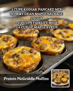 the recipe for mini muffins is shown here