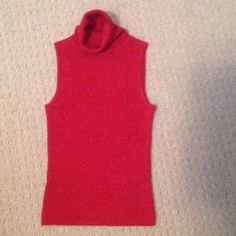 Red sleeveless turtleneck. NWOT never worn red sleeveless turtleneck. Tops Blouses Red Sleeveless Turtleneck, Summer Turtleneck, Sleeveless Turtleneck, Wearing Red, Lady In Red, High Neck Dress, Cashmere, Top Blouse, Turtle Neck