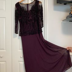 Used Like New Has One Stain That You Can’t Notice Size 10 Grandma Dress Party Pisarro Nights, Grandma Dress, Dark Purple, Mother Of The Bride Dresses, Purple Color, Bride Dress, Size 10, Mother Of The Bride, Like New