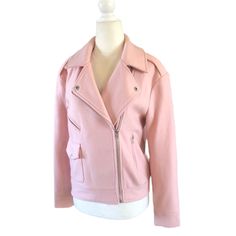 Never Worn Lucyparis Jacket Cute Light Pink Color Warm Enough For Mild Winter Days Or Spring Fantastic Like New Condition Size Small Message With Questions Or Offers Spring Long Sleeve Biker Jacket, Pink Biker Jacket For Fall Workwear, Pink Zipper Closure Outerwear For Fall, Casual Long Sleeve Biker Jacket For Spring, Casual Pink Biker Jacket For Fall, Pink Long Sleeve Biker Jacket For Work, Pink Biker Jacket For Workwear, Chic Pink Long Sleeve Biker Jacket, Anthropologie Jacket