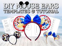 the mickey mouse ears and headbands are shown with instructions for how to make them