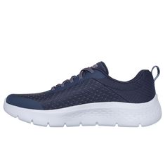 Enjoy easy-going cushioned comfort wearing Skechers GO WALK Flex - Zada. This vegan walking style features an athletic mesh upper with stretch laces, lightweight ULTRA GO cushioning, a Skechers Air-Cooled Goga Mat insole, and a super-flexible traction outsole. | Skechers Women's GO WALK Flex - Zada Sneaker | Medium Width | Skechers Air-Cooled Goga Mat breathable insole with high-rebound cushioning | Lightweight, responsive ULTRA GO cushioning | Crafted with 100% vegan materials | Athletic mesh upper with stretch-laced front | Super-flexible traction outsole | 1 1/4-inch heel height | Machine washable | Skechers Walking Style, Shoe Technology, Skechers Go Walk, Super Flexible, Wide Shoes, Skechers Women, Comfort Wear, 4 Inch Heels, Easy Going