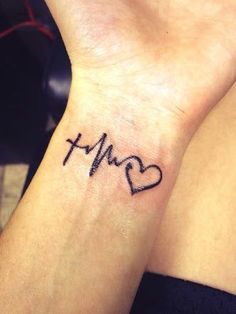 a woman's wrist tattoo with the word i love me written in cursive font