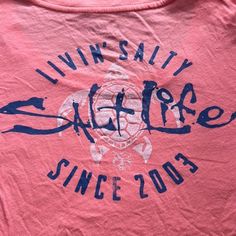 Womens Salt Life Round Neck Long Sleeve T-Shirt Nwt Thanks For Stopping By B2 Pink Soft-washed T-shirt With Crew Neck, Pink Soft-washed Graphic Tee, Pink Soft-washed Crew Neck Top, Soft-washed Pink Crew Neck Top, Salt Life Shirts, Boat Shirts, Yellow Tees, Pink Long Sleeve Shirt, Parking Space