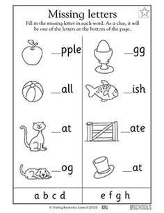 the missing letters worksheet is shown in black and white with an image of a cat