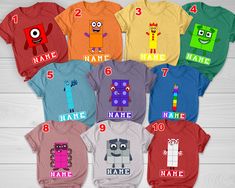 Personalized Blocks Number Birthday Shirt, Birthday Shirt For Kid, Blocks Color Shirt, 1-10 Blocks of Numbers, Family Matching Gifts NEUE16 👏CONGRATULATIONS You have found an online shop with reasonable prices, amazing quality, and fast shipping  We offer shirts for VACATIONS, HOLIDAYS, EVENTS, FAMILY REUNIONS, BIRTHDAYS, MOTHER'S DAY, FATHER'S DAY, GRADUATIONS, FUNNY T-SHIRTS as well as CUSTOM T-SHIRTS.  💖Description💖  --About this T-shirt--  👉Our Adult Unisex T-Shirt brand is BELLA CANVAS Available in size: XS, S, M, L, XL, 2XL, 3XL, 4XL, 5XL - 100% Airlume combed and ringspun cotton (fiber content may vary for different colors) - Light fabric (4.2 oz/yd² (142 g/m - Retail fit - Tear away the label - Runs true to size  👉Our Youth Unisex T-Shirt brand is Gildan-Kids Heavy Cotton Tee Family Reunions, Matching Gifts, Color Shirt, Funny T Shirts, Note Writing, Birthday Shirt, Family Matching, Family Reunion, Shirt Brand