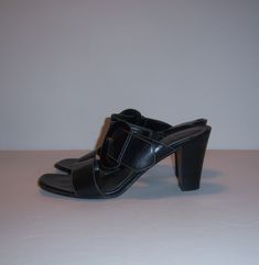 "Vintage Joan and David Circa black leather strappy chunky high heeled sandals. Women's size 8 MEDIUM. Good pre-owned condition. Heel height-3\". Wood stacked heels. Great 90's sandals!" 90s Sandals, High Heeled Sandals, Chunky High Heels, Heeled Sandals, Heel Sandals, Stacked Heel, High Heel Sandals, High Heel, Sandals Heels