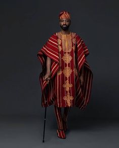 Authentic African AGBADA for men. Do you love wearing fashionable African outfits made of high quality fabrics with top notch tailoring? If yes, kindly place your orders for this AGBADA. We do for individuals, groups, couples and even families and cater to both males and females. All outfits are made to order for exact fit per customer wishes. This particular AGBADA is made of ORIGINAL woven Aso Oke fabric which makes it the perfect traditional outfit for your event. The design is available in s Mens Traditional Wear, Senator Wears, Anniversary Outfit, Prom Suits For Men, Dashiki Shirt, African Dresses Men, African Traditional Wedding, Couples Outfit, Afrikaanse Mode