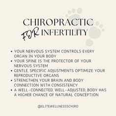 🌟Chiropractic & Infertility🌟 Have you or someone you know delt with months, years, or even seasons of infertility and have tried all things except chiropractic care?? Check out how chiropractic care can help with infertility issues: 🌟Nervous System Function: Chiropractors focus on the spine and nervous system. They believe that misalignments in the spine (subluxations) can disrupt nervous system communication, potentially affecting reproductive organs and hormone balance. Adjustments aim... Chiropractor Aesthetic, Chiropractic Office Design, Chiro Office, Wellness Topics, Vision Board Photos, Hormone Balance