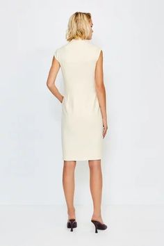 Collar Wrap Popper Midi Dress | Karen Millen Tux Dress, Wrap Dresses, Karen Millen, Pencil Dress, Fashion Face, Every Woman, Dress Collection, Wrap Dress, Dresses For Work