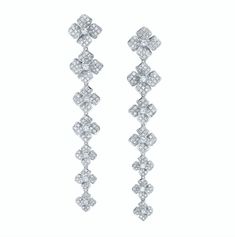 18k gold small pave diamond flower drop earrings 1.61cts diamonds  #AKPFLDRP Formal Diamond Drop Flower Earrings, Diamond Drop Flower Earrings In Fine Jewelry Style, Buccellati Earrings, Edwardian Necklace, Estate Diamond Jewelry, Diamond Star Necklace, Diamond Initial Necklace, Paris Couture, Fire Opal Necklace