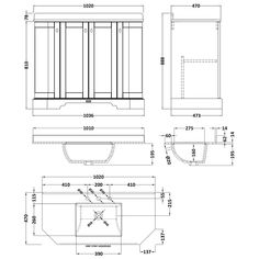 the technical drawing for an outdoor shower