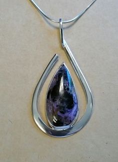 Russian Charoite .. becoming more rare every day, gorgeous stone. Check out this item in my Etsy shop https://www.etsy.com/listing/267597421/russian-charoite-hand-cut-stone Silver Necklace Simple, Silver Smithing, Metalsmithing Jewelry, Soldering Jewelry, Metal Clay Jewelry, Silver Jewelry Design, Homemade Jewelry, Silver Jewelry Handmade