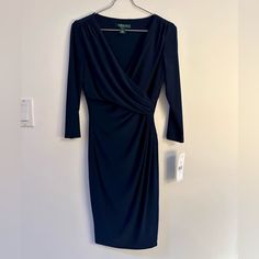 Brand: Ralph Lauren Size: 2p Navy Ralph Lauren, Chic Midi-length Ralph Lauren Dress, Ralph Lauren V-neck Party Dress, Ralph Lauren Fitted V-neck Midi Dress, Sequin Sheath Dress, Bell Sleeve Shift Dress, Womens Wrap Dress, Ralph Lauren Dresses, Layered Long Sleeve