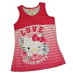 This Hello Kitty Girls Contrast Tank Is A Must-Have For Any Little Girl Who Loves The Adorable Character. The Pink Tank Top Features A Cute "Love" Theme And Comes In Multiple Sizes Including M, S, And Xl. The Brand-New Top Is Perfect For Any Occasion, And The Color Is Sure To Complement Any Outfit. The Tank Top Is Made For Girls And Is Part Of The Baby & Toddler Clothing Category In The Clothing, Shoes & Accessories Section Of Ebay. The Top Is Super Cute And Is Characterized By The Hello Kitty T Pink Sleeveless Kawaii Top, Playful Sleeveless Top With Hello Kitty Print, Pink Sleeveless School Top, Sleeveless Pink School Top, Sleeveless Pink Top For School, Fun Pink Tops With Cute Design, Hello Kitty Shirts, Pink Contrast, Hello Kitty Themes