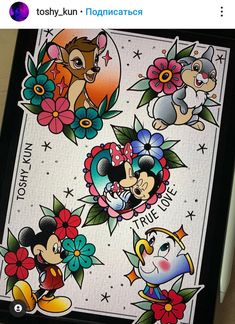 the mickey mouse and friends stickers are on this ipad case, but they're too small for them to fit in