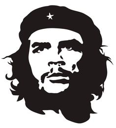 a black and white image of che guevan with stars on his hat,