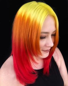 27 Surprisingly Trendy Yellow Hair Color Ideas in 2023 Uncommon Hair Colors, Yellow Hair Dye, Shot Hair, Hair Colour Design