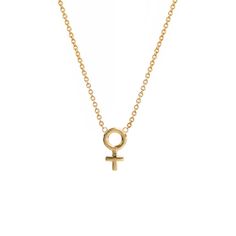 Female Venus Symbol Necklace - Corvo Jewelry 14k Gold Jewelry With Si Clarity, Dainty Tarnish-resistant Charm Necklaces, Rose Gold Sterling Silver Charm Necklaces, Sterling Silver Zodiac Sign Charm Necklace, Spiritual Yellow Gold Necklaces, Feminine Gold Sterling Silver Necklaces, Mother's Day Clavicle Chain Charm Necklace, Spiritual 14k Gold Charm Necklaces, Minimalist Zodiac Sign Charm Necklace