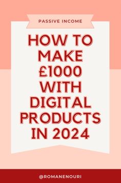 the text how to make $ 1, 000 with digital products in 2021 on a pink background