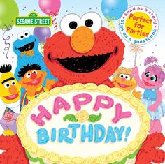 sesame street happy birthday card with characters