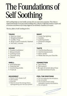 Self Soothing, Heal Your Soul, Healthy Coping Skills, Selfcare Skincare, Cognitive Therapy, Healing Journaling, Mental Health Facts, Mental Health Therapy, Mental Health Counseling