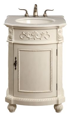 Elegant Lighting - VF-1010 - Single Bathroom Vanity Set - Danville - Antique White Shabby Chic Bathroom Vanity, Baños Shabby Chic, French Country Bathroom, French Country Bedrooms, Country Bathroom, Shabby Chic Bathroom, White Marble Countertops, Chic Bathrooms, Bathroom Vanity Set