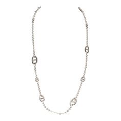 This Hermes Farandole Rope necklace is in sterling silver hardware, featuring a 80cm length necklace with sterling silver chaine d'ancre motif links in different sizes and has a bar & toggle closure.Origin: FranceCondition: New and never wornAccompanied by: Hermes jewelry box and ribbonMeasurements: adjustable circumference: 80 cm / 30.5 inches ; sterling silver: 925/1000 Silver Necklaces With Hook And Links For Everyday, Everyday Silver Necklace With Hook And Links, Formal Sterling Silver Necklaces, Classic Silver Necklace With Hook And Links, Hermes Jewelry, Hermes Birkin 25, Length Necklace, Birkin 25, Madison Avenue