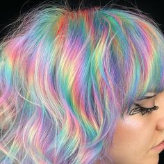 Neon Hair, Hair Colors, Hair Ideas, Cute Hairstyles, Hair Color, Neon, Rainbow, Makeup