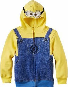 Please read before bidding/purchasing. Bidding on (or purchasing) Item constitutes agreement to what is written in item description. You are Purchasing ONE New Childs Despicable Me Two Eye Minion (Like Dave) Zip Up Hoodie like shown in picture. You choose the size. This has zippered front and two pockets. This is not a thick hoodie. It is a zip up hoodie! PLEASE SEE MEASUREMENTS BELOW TO MAKE SURE YOU ARE GETTING THE CORRECT SIZE! Purchase by measurements provided NOT sizing as manufacturers siz Cotton Hooded Sweatshirt With Character Print, Fun Cotton Hooded Hoodie, Fun Cotton Hoodie, Playful Cotton Hoodie With Character Print, Fun Cotton Winter Outerwear, Hooded Cotton Outerwear With Cartoon Print, Cotton Hooded Outerwear With Cartoon Print, Cotton Outerwear With Character Print And Long Sleeves, Playful Cotton Outerwear For Streetwear