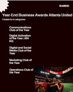 an ad for the year end business awards atlanta united