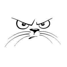 15.2*8CM Not Happy Cat Face Personalized Car Bumper Decals - eCatShop Angry Cat, 수채화 그림, Not Happy, Happy Cat, Window Stickers, Cat Drawing, Rock Art, 그림 그리기