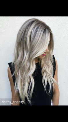 Grey Balayage, Silver Blonde Hair, Shadow Root, Silver Blonde, Ash Blonde Hair, Brown Blonde Hair, Long Blonde, Balayage Highlights, Long Blonde Hair