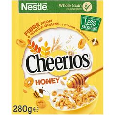 cheetos cereal with honey is shown in the box, and it's ready to be eaten