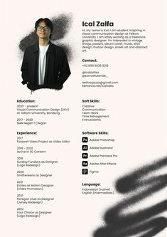 a person with glasses on top of a white and black cvn resume templates