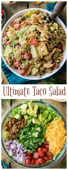 the ultimate taco salad is ready to be eaten